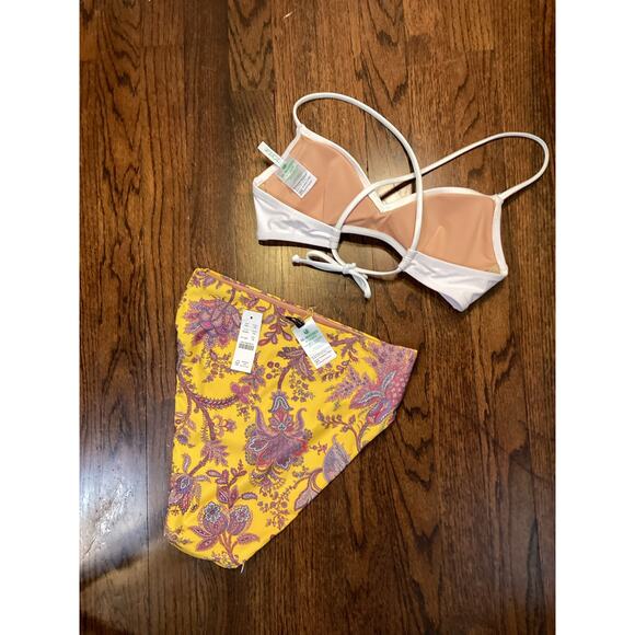 J Crew NWT High Waisted Bikini 2pc Swimsuit Set Bathing Suit Re-imagined S - Picture 2 of 7